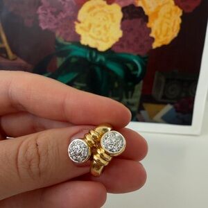 Twisted ring. Silver gold pleated. Size 4 New, never worn